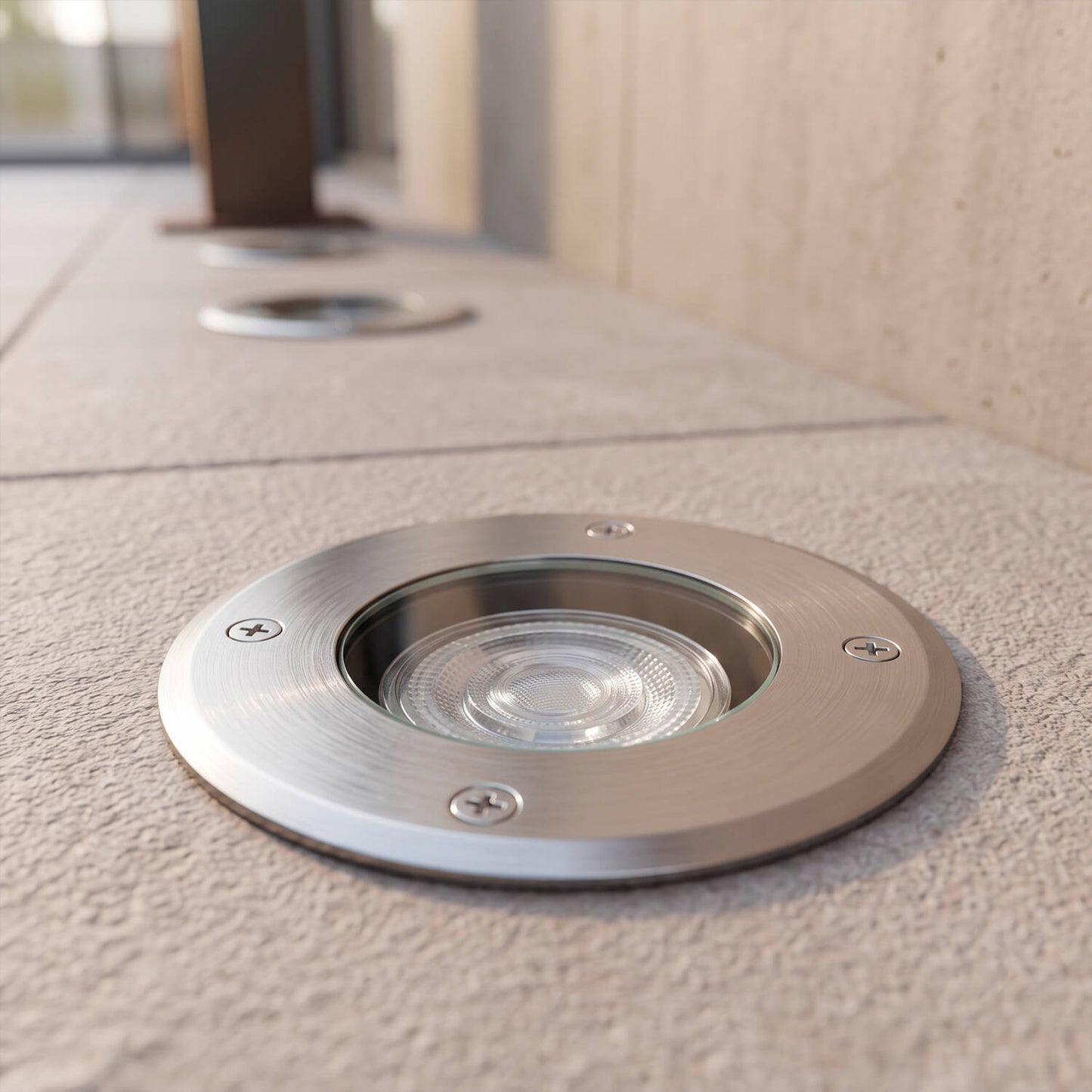 Foco Exterior Empotrable Suelo Circular Inox GU10 Cenit