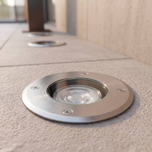 Foco Exterior Empotrable Suelo Circular Inox GU10 Cenit