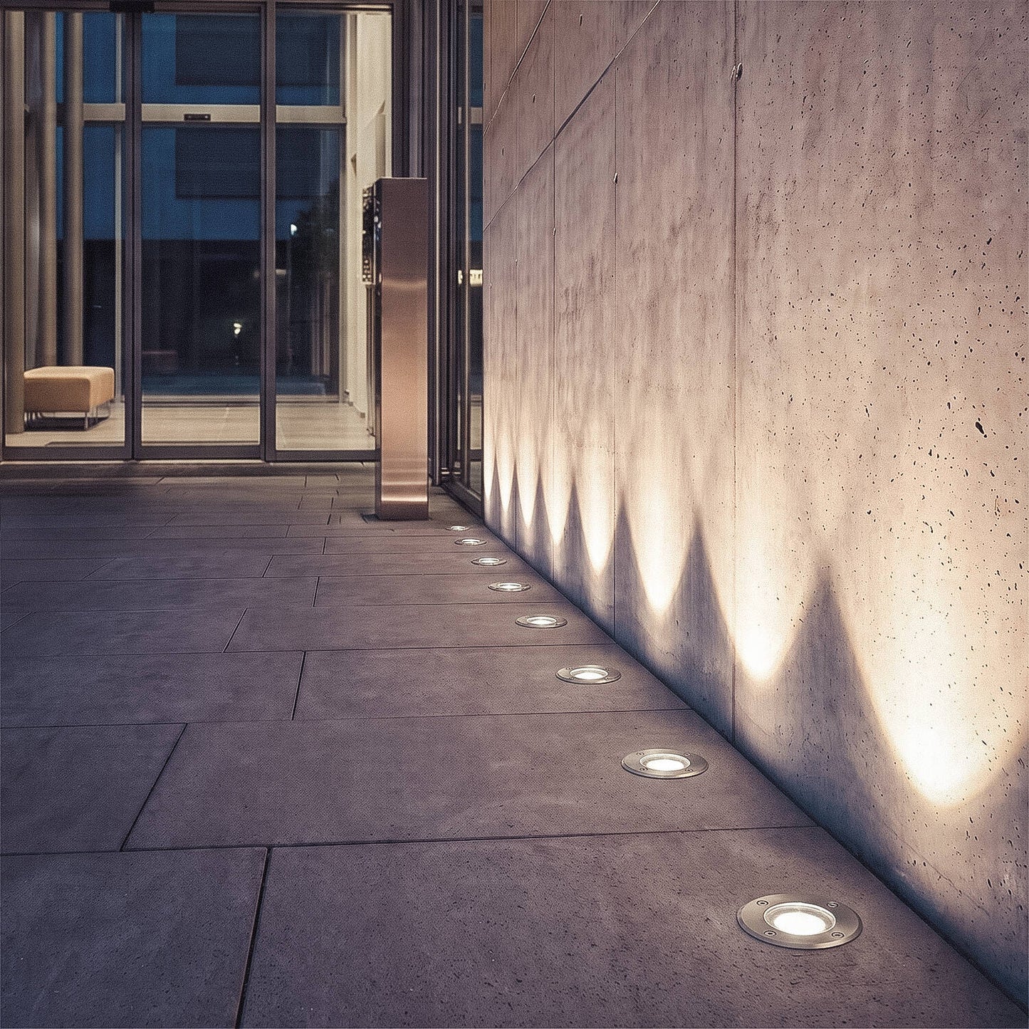 Foco Exterior Empotrable Suelo Circular Inox GU10 Cenit