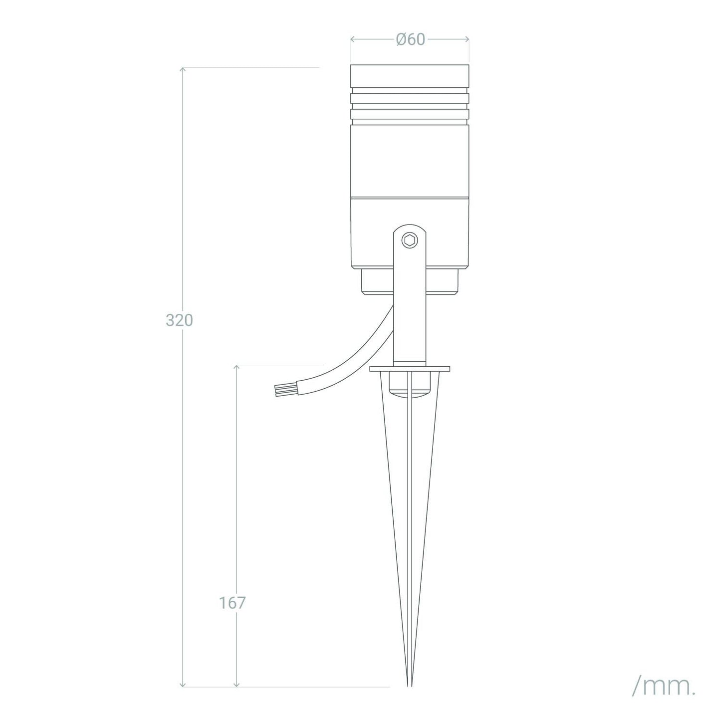 Foco Exterior GU10 Aluminio con Pincho Jambi
