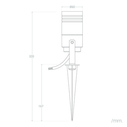 Foco Exterior GU10 Aluminio con Pincho Jambi