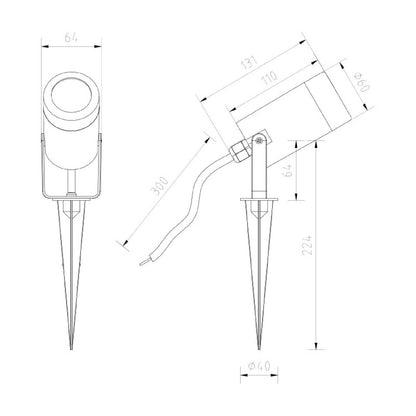 Foco Exterior LED con Pincho Leaf para Bombilla GU10