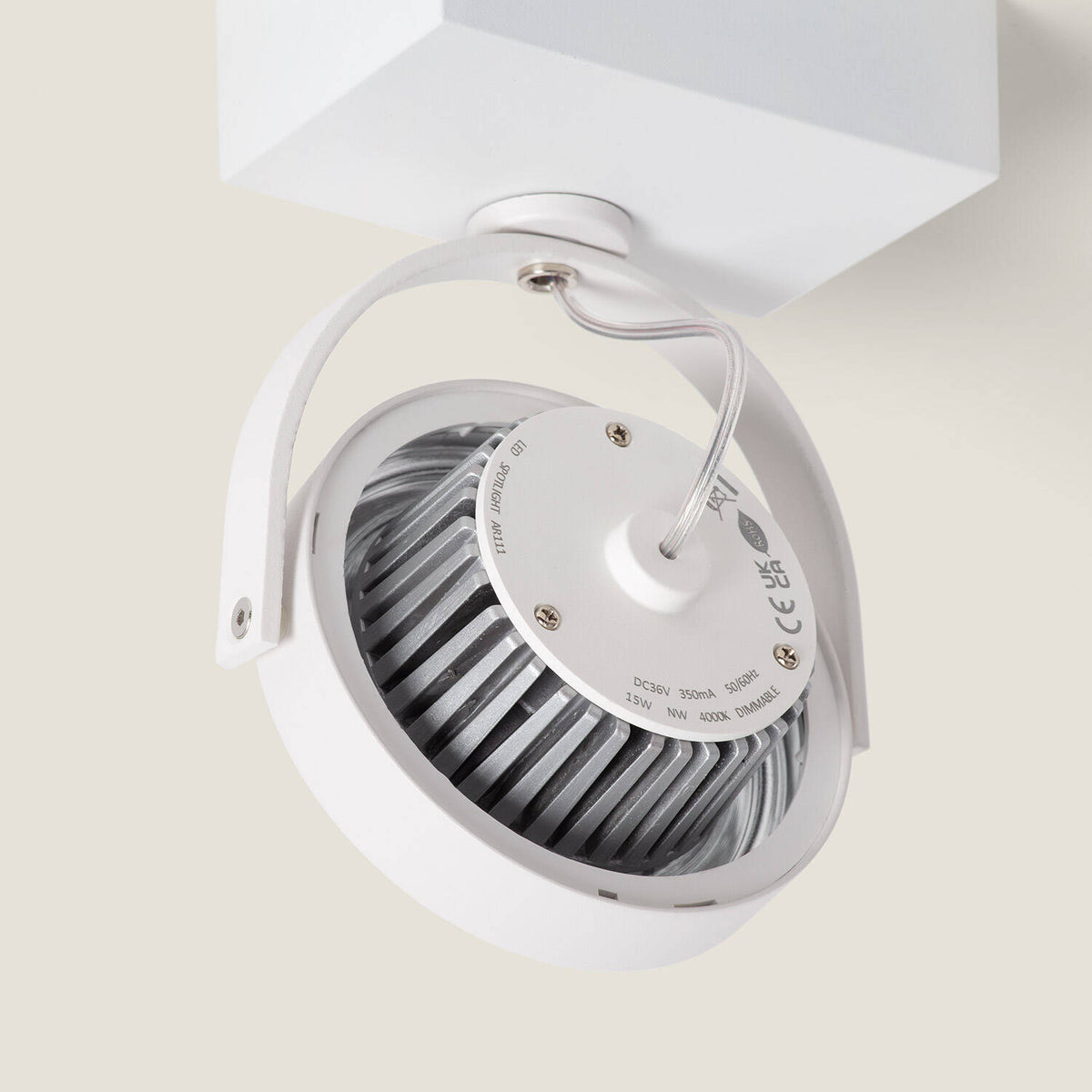 Foco LED 15W CREE de Superficie Direccionable AR111 Regulable Blanco