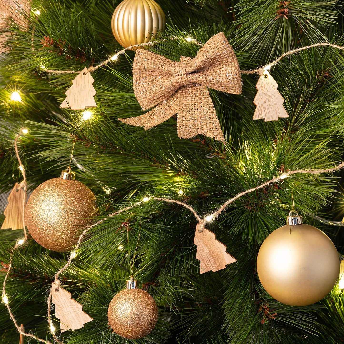 Guirnalda de Luces LED Árbol Madera con Batería 2,2m