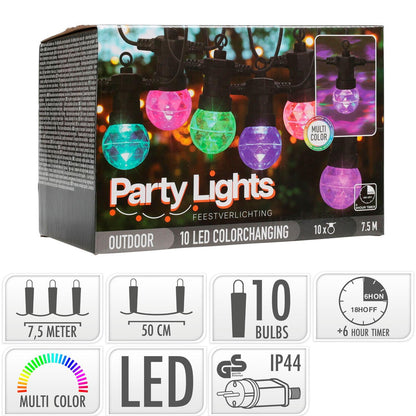 Guirnalda Exterior LED RGB de 10 Bombillas Alec 7.5m