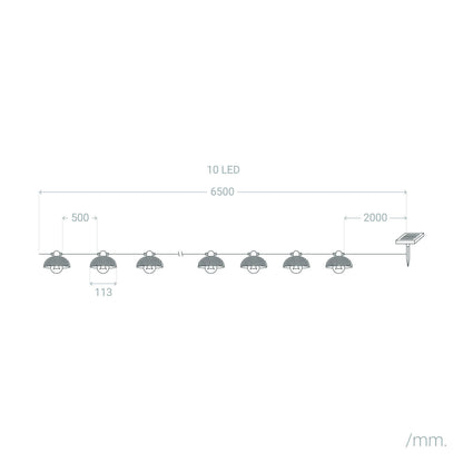 Guirnalda Solar Exterior LED de Bombillas Kodos 6.5m