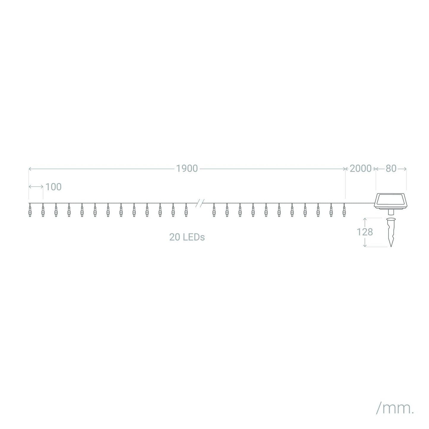Guirnalda Solar Exterior LED Lilac 2m