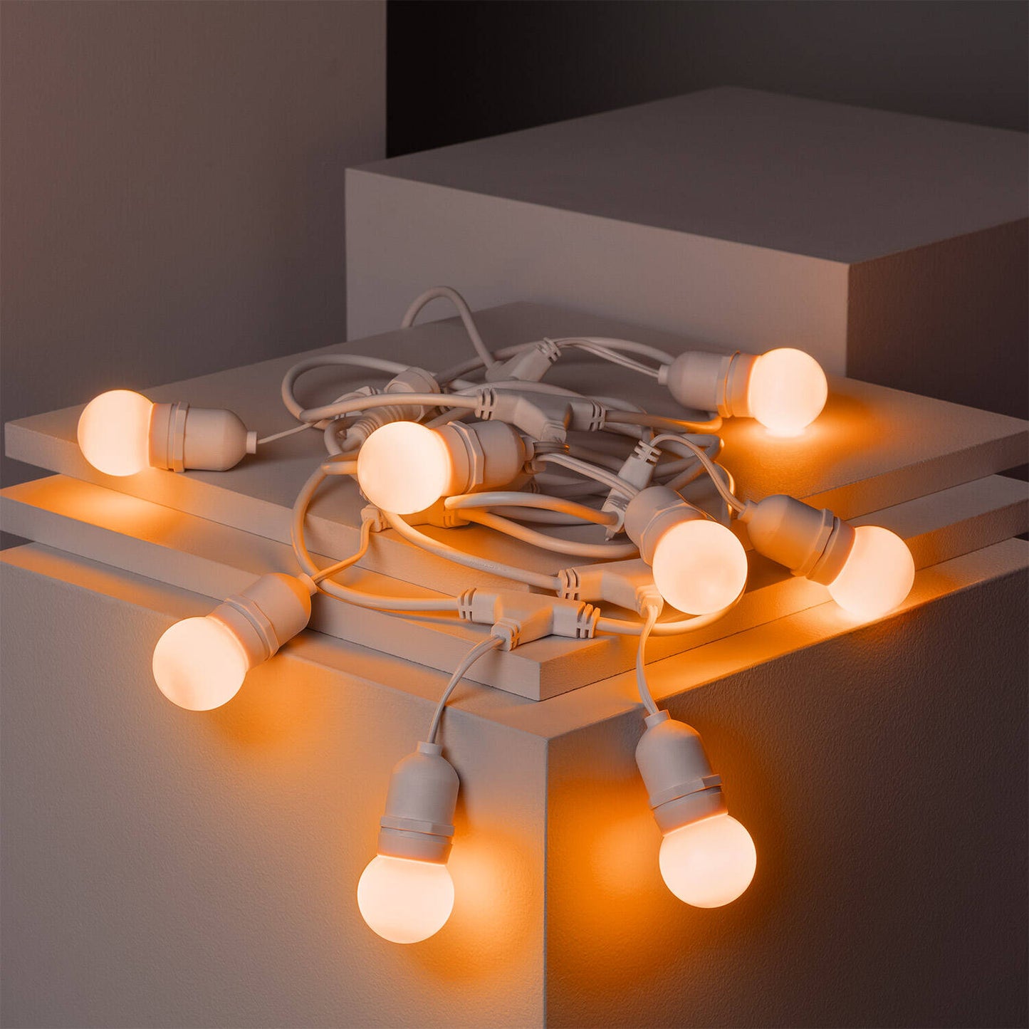 Guirnalda Exterior con Bombillas LED E27 5.5m IP65 Blanco