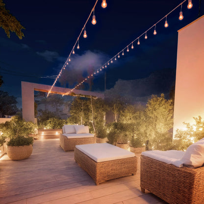 Guirnalda Exterior con Bombillas LED E27 5.5m IP65 Blanco