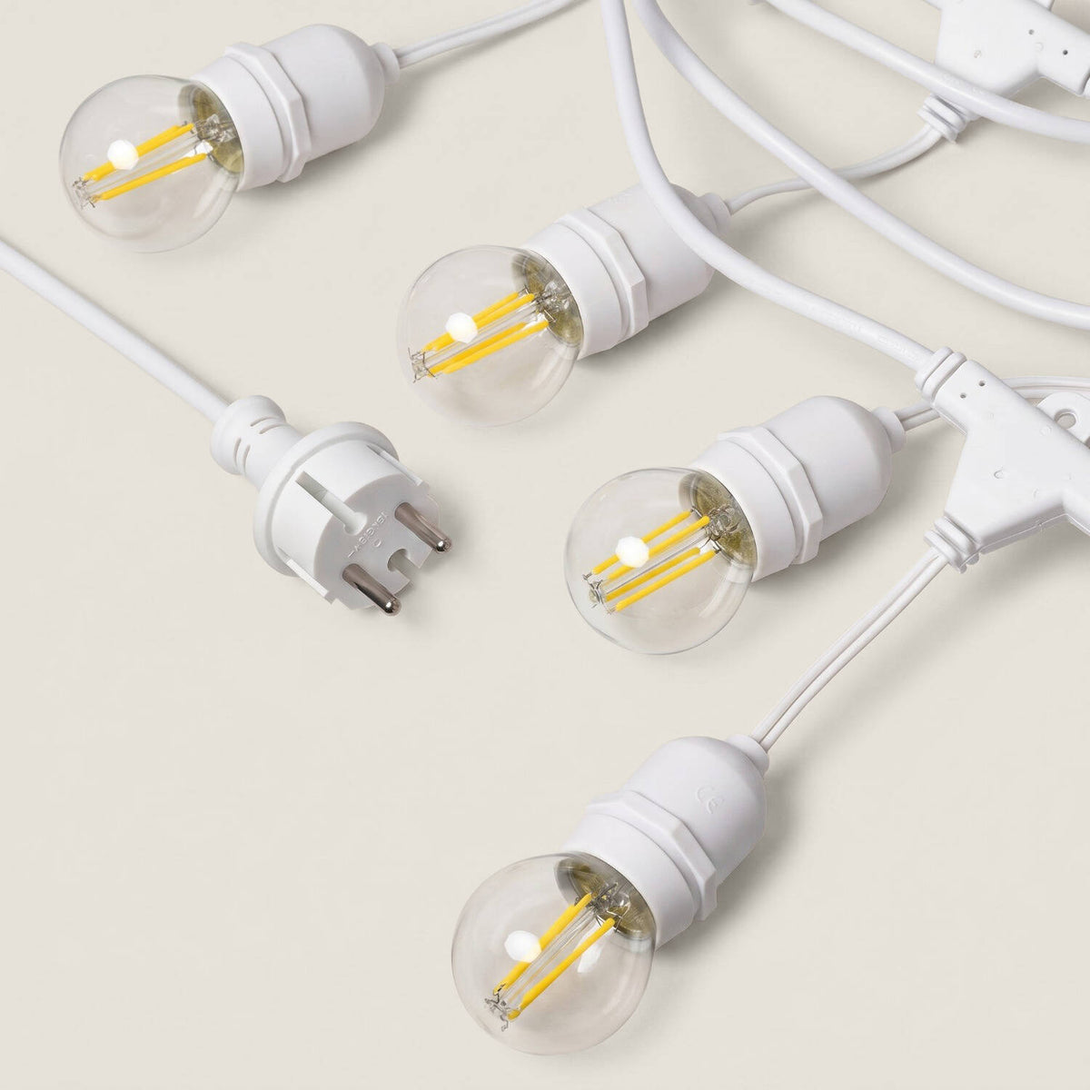 Guirnalda Exterior con Bombillas LED E27 Filamento 5.5m IP65 Blanco
