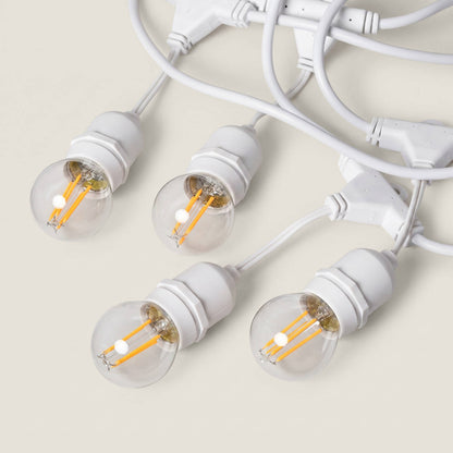 Guirnalda Exterior con Bombillas LED E27 Filamento 5.5m IP65 Blanco