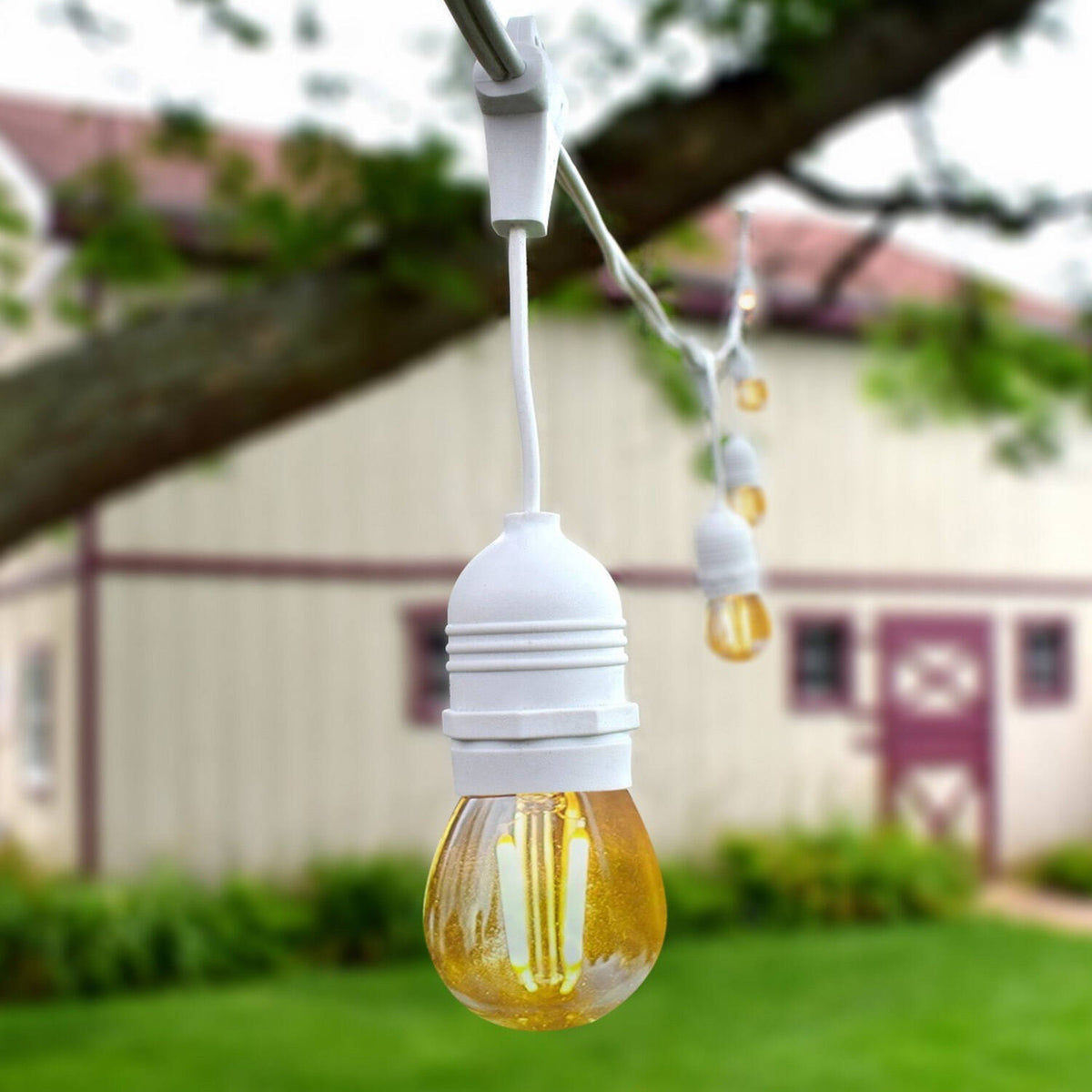 Guirnalda Exterior con Bombillas LED E27 Filamento 5.5m IP65 Blanco