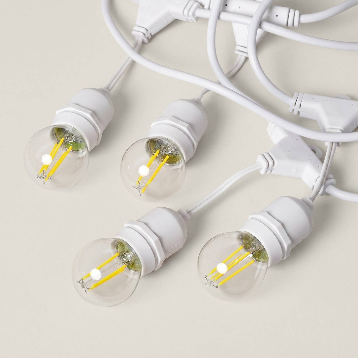 Guirnalda Exterior con Bombillas LED E27 Filamento 5.5m IP65 Blanco
