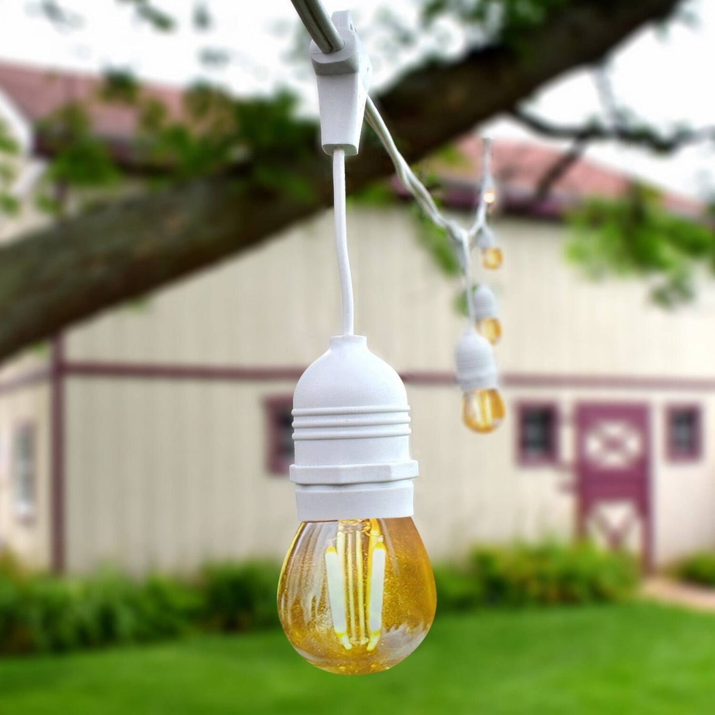 Guirnalda Exterior con Bombillas LED E27 Filamento 5.5m IP65 Blanco