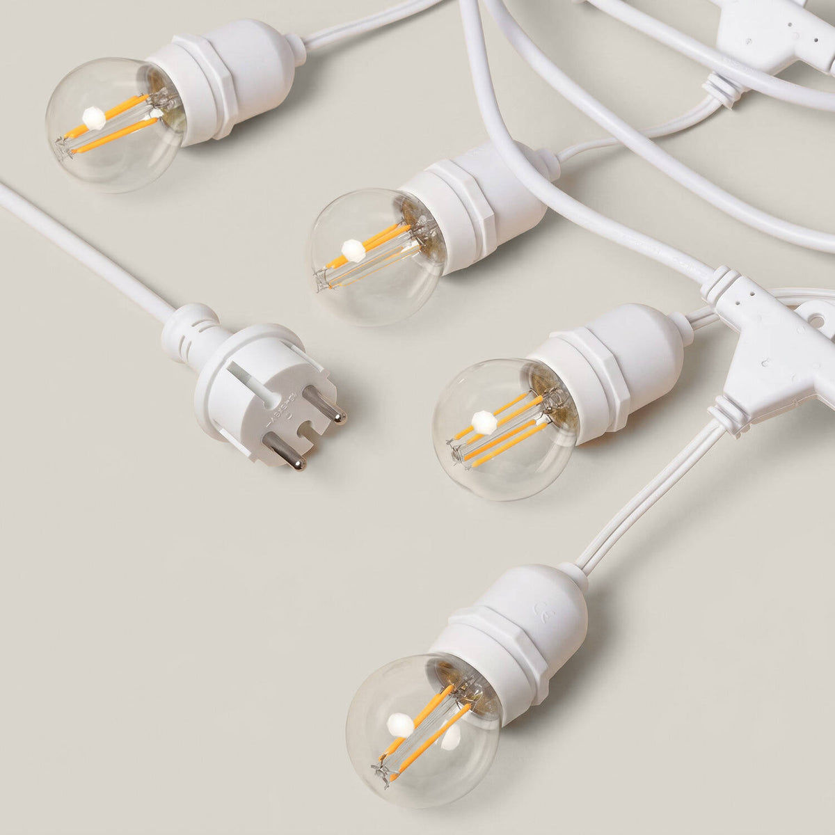 Guirnalda Exterior con Bombillas LED E27 Filamento 5.5m IP65 Blanco