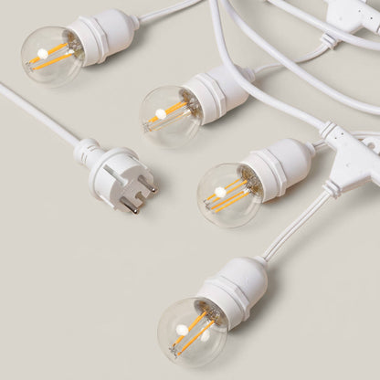 Guirnalda Exterior con Bombillas LED E27 Filamento 5.5m IP65 Blanco