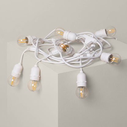 Guirnalda Exterior con Bombillas LED E27 Filamento 5.5m IP65 Blanco