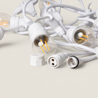 Guirnalda Exterior con Bombillas LED E27 Filamento 5.5m IP65 Blanco