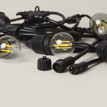 Guirnalda Exterior con Bombillas LED E27 Filamento 5.5m IP65 Negro