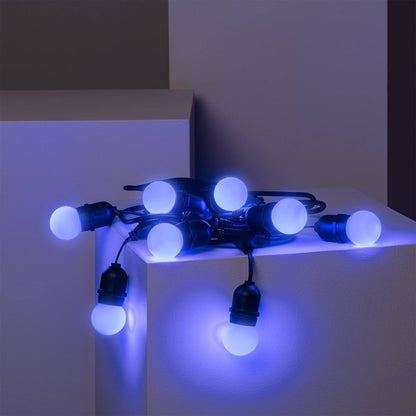 Guirnalda Exterior con Bombillas LED E27 5.5m IP65 Negro