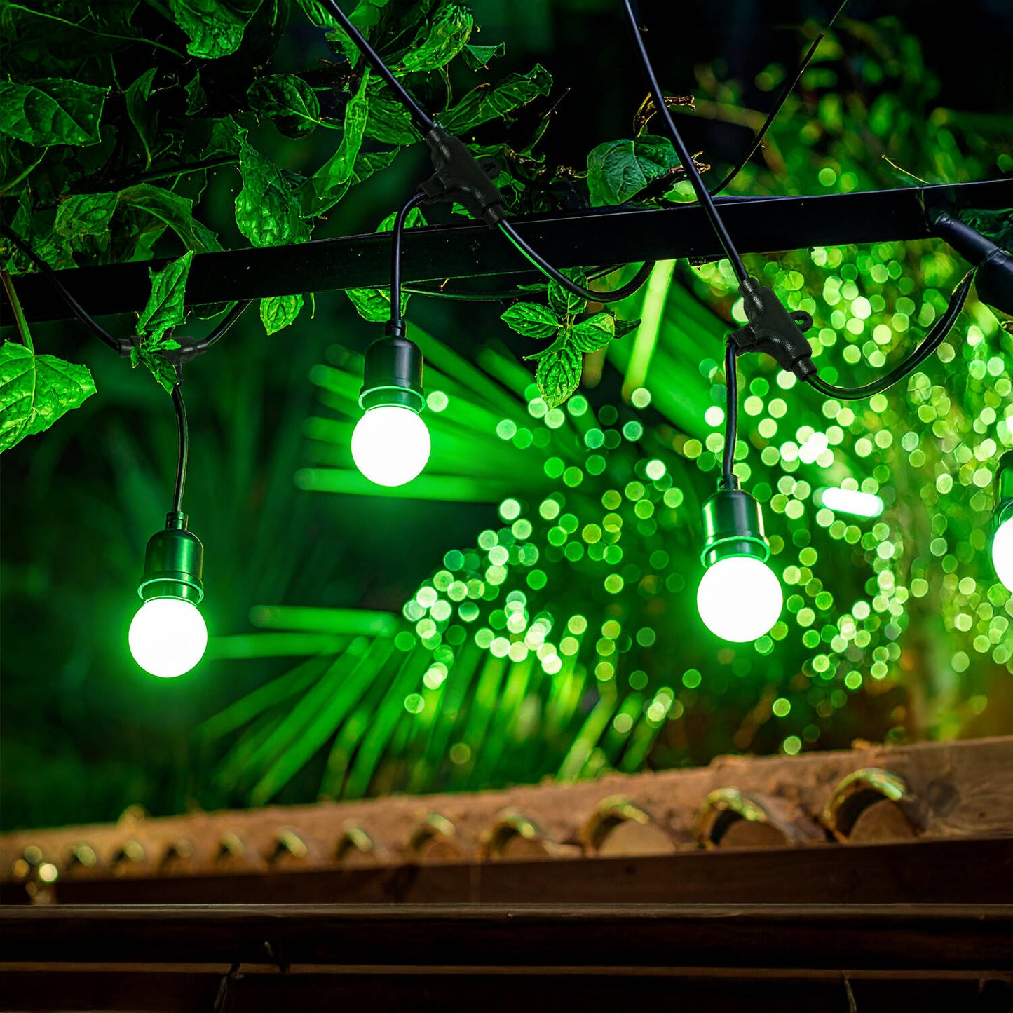 Guirnalda Exterior con Bombillas LED E27 5.5m IP65 Negro