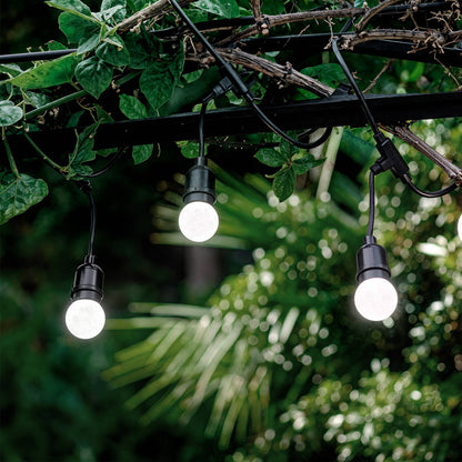 Guirnalda Exterior con Bombillas LED E27 5.5m IP65 Negro