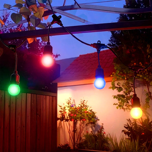 Guirnalda Exterior con Bombillas LED E27 5.5m IP65 Negro