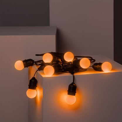 Guirnalda Exterior con Bombillas LED E27 5.5m IP65 Negro