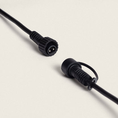 Kit Guirnalda Luces Exterior 5m Negro + 5 Bombillas Filamento LED E27 24V