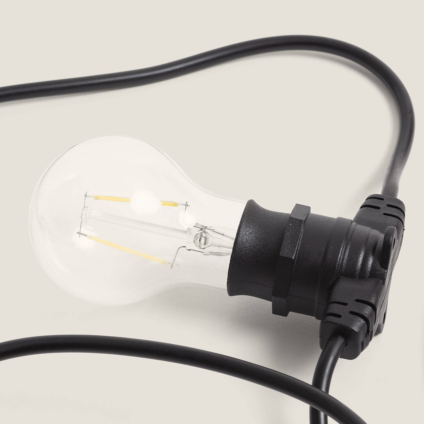 Guirnalda Exterior con Bombillas LED B22 Filamento A60 5m IP44 Negro
