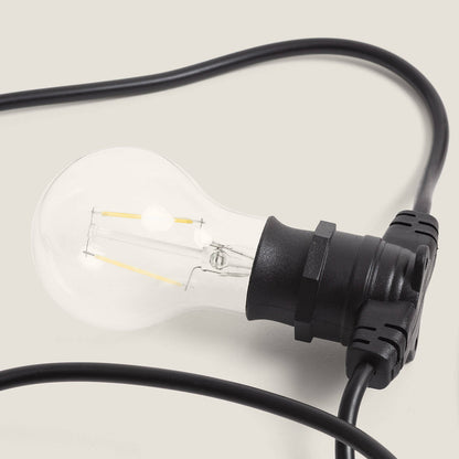 Guirnalda Exterior con Bombillas LED B22 Filamento A60 5m IP44 Negro