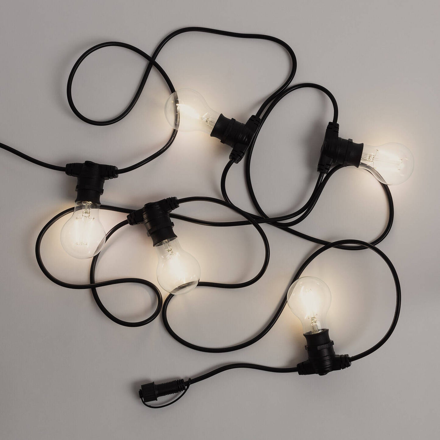 Guirnalda Exterior con Bombillas LED B22 Filamento A60 5m IP44 Negro