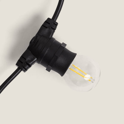 Guirnalda Exterior con Bombillas LED B22 Filamento G45 5m IP44 Negro