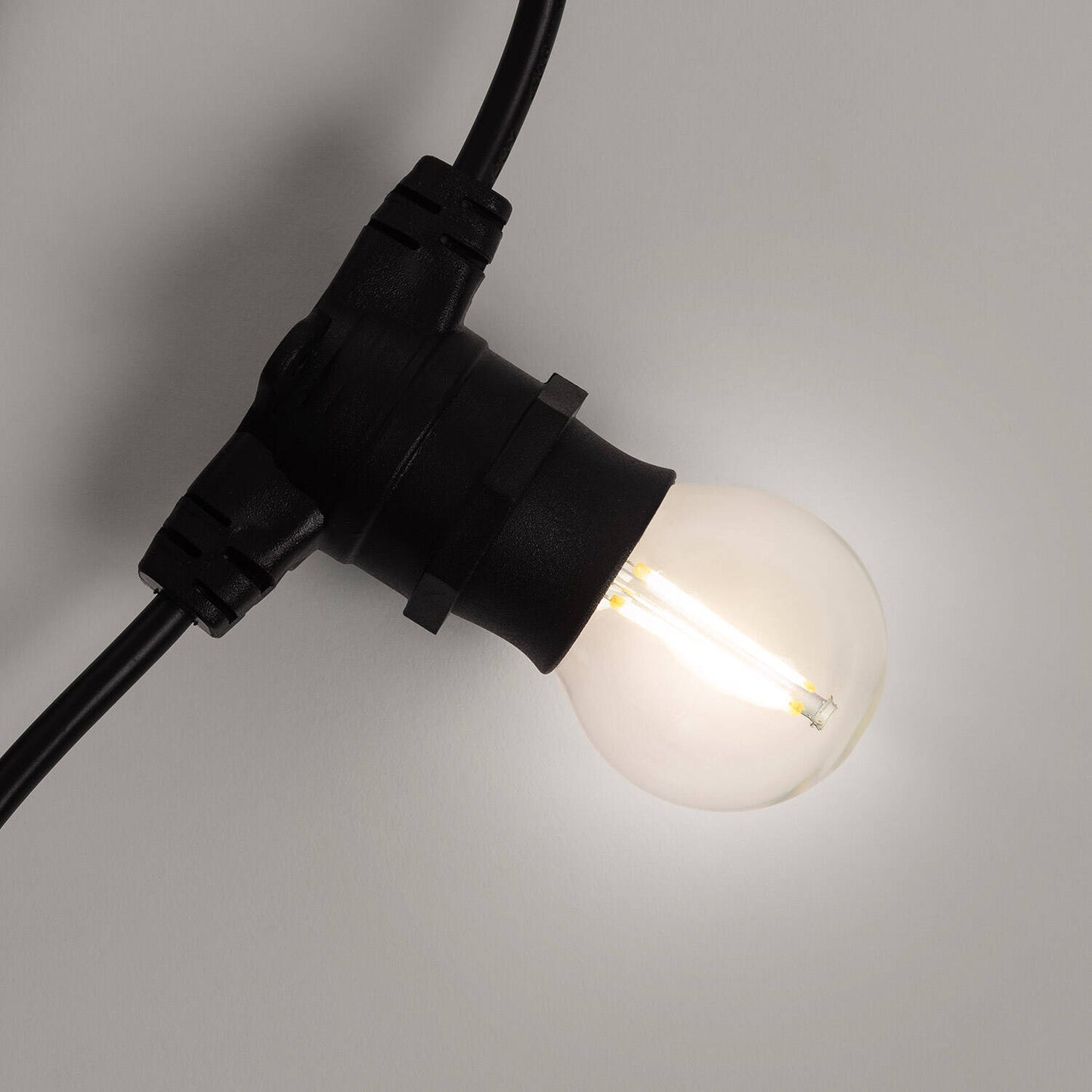Guirnalda Exterior con Bombillas LED B22 Filamento G45 5m IP44 Negro