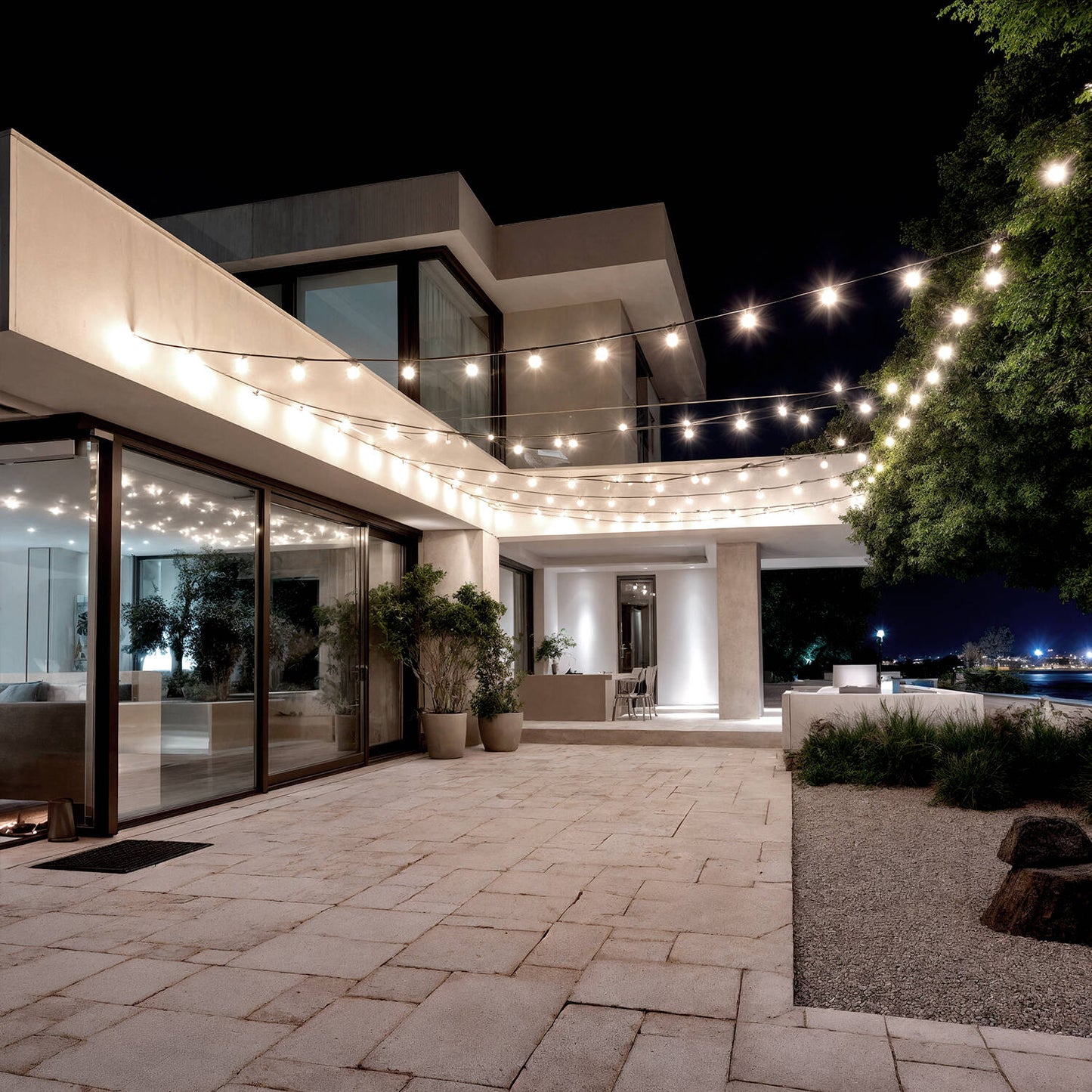 Guirnalda Exterior con Bombillas LED B22 Filamento G45 5m IP44 Negro