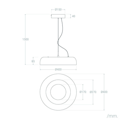 Lámpara Colgante LED 18W Acero Cancot