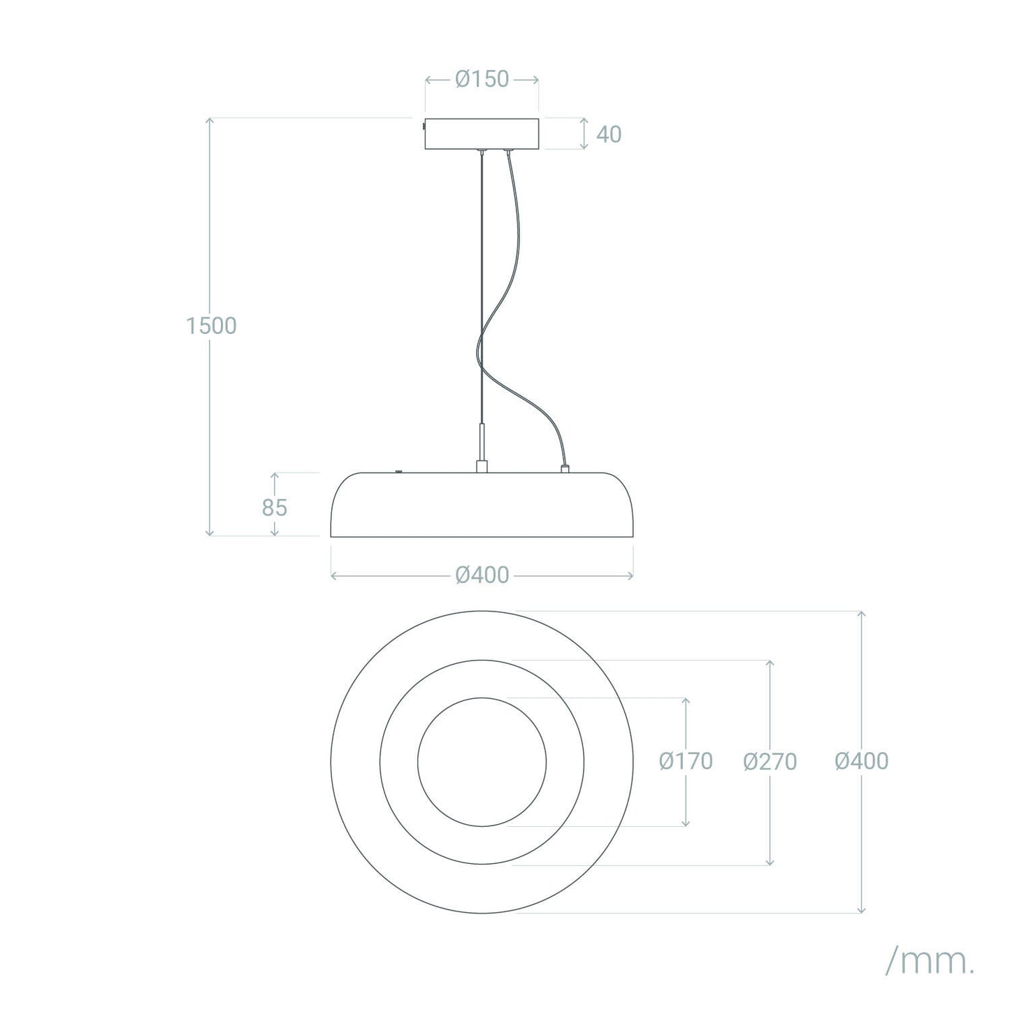 Lámpara Colgante LED 18W Acero Cancot