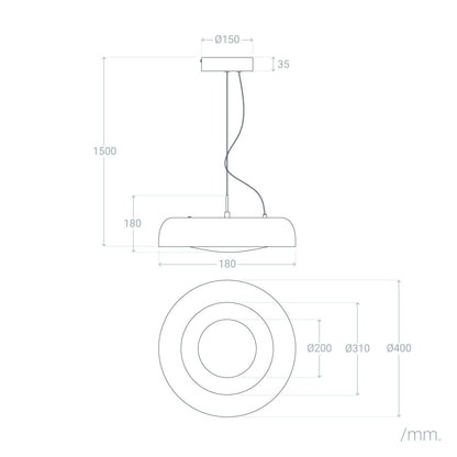 Lámpara Colgante LED 20W Acero Duval