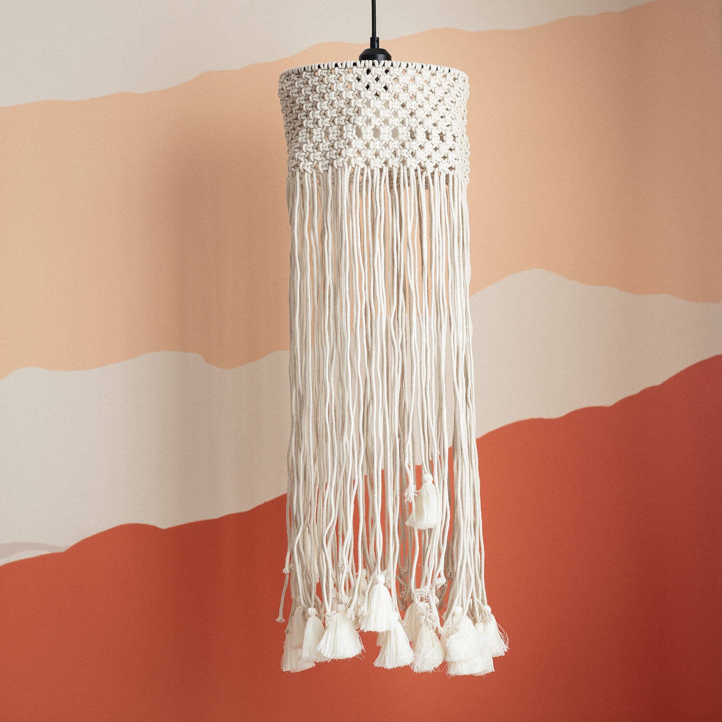 Lámpara Colgante Algodón Macramé Hupa