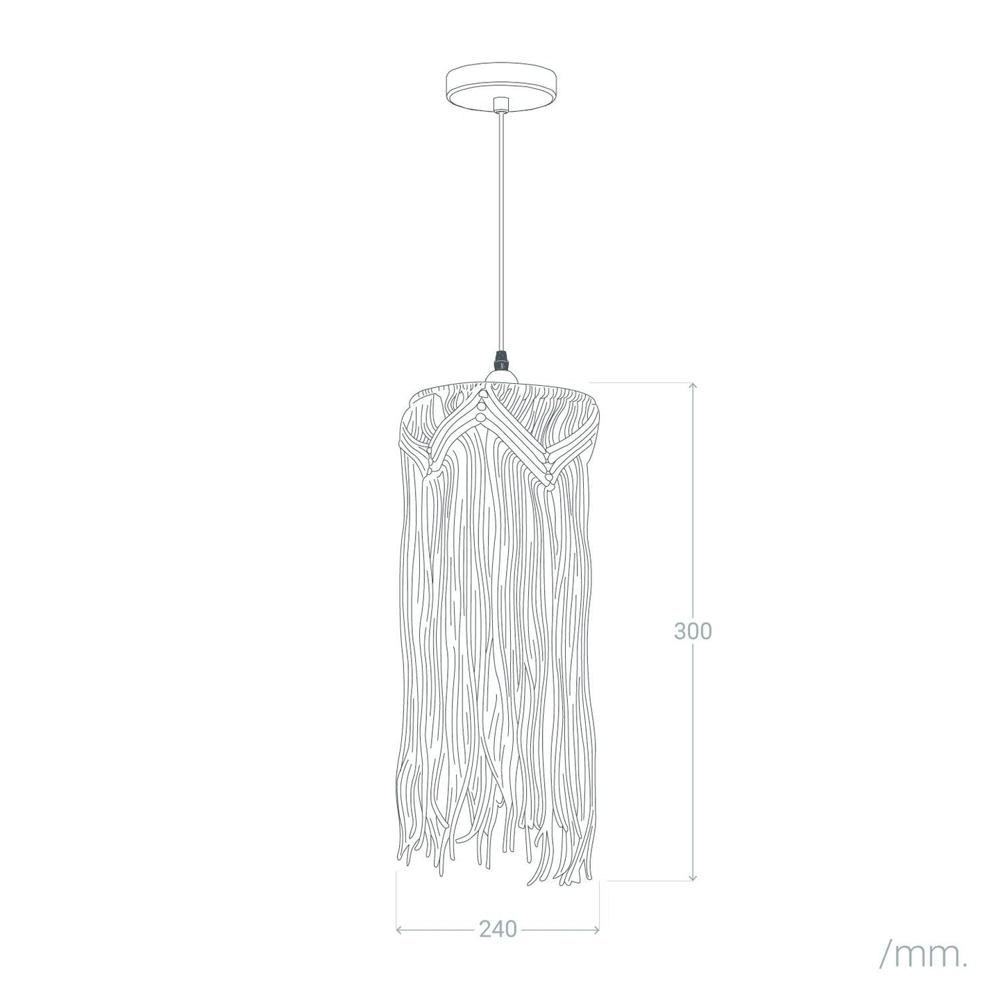 Lámpara Colgante Algodón Macramé Nanti