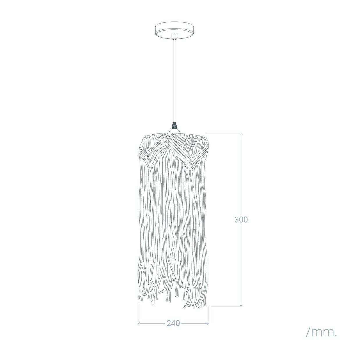 Lámpara Colgante Algodón Macramé Nanti