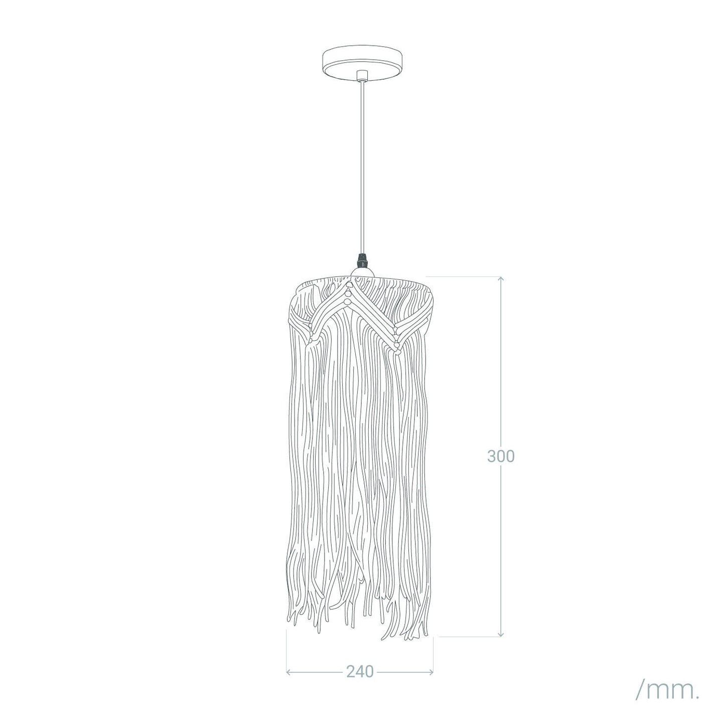 Lámpara Colgante Algodón Macramé Nanti