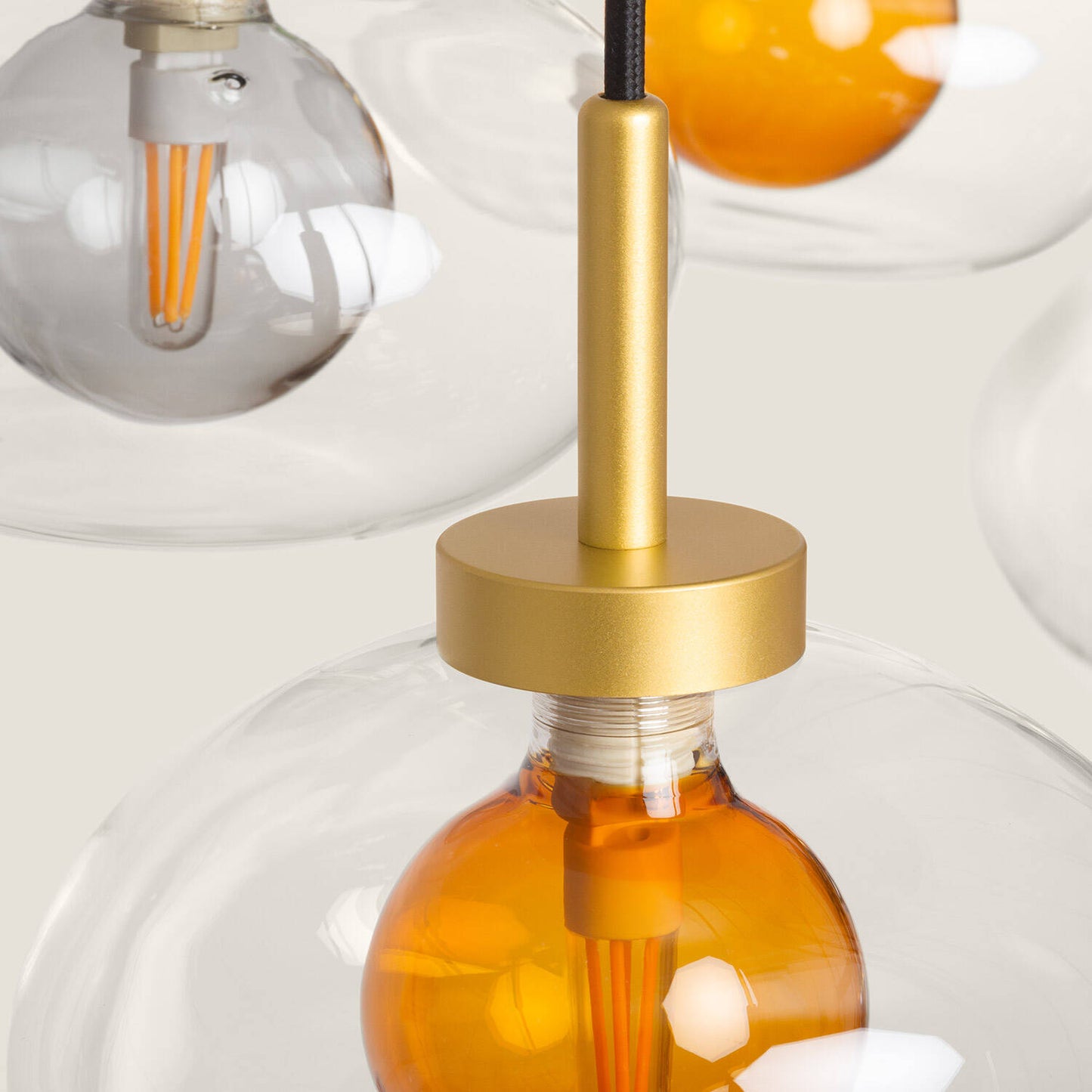 Lámpara Colgante Aluminio y Cristal Hassi 12 Focos