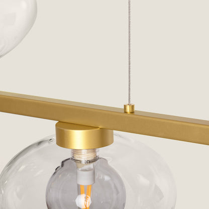 Lámpara Colgante Aluminio y Cristal Hassi 5 Focos