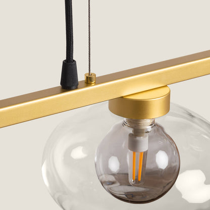 Lámpara Colgante Aluminio y Cristal Hassi 5 Focos