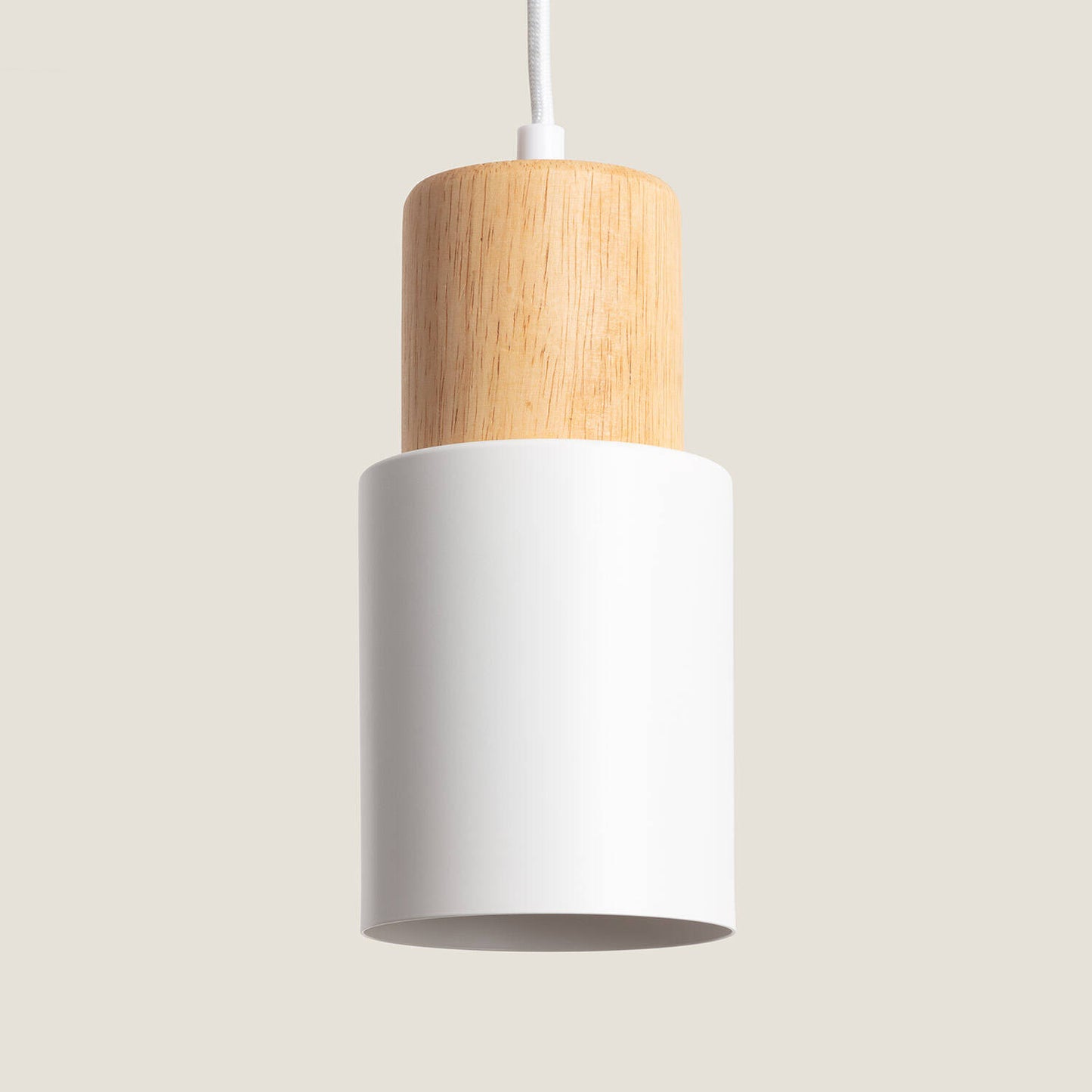 Lámpara Colgante Aluminio y Madera Kidonge