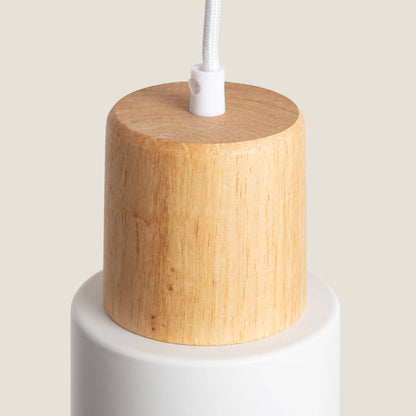 Lámpara Colgante Aluminio y Madera Kidonge