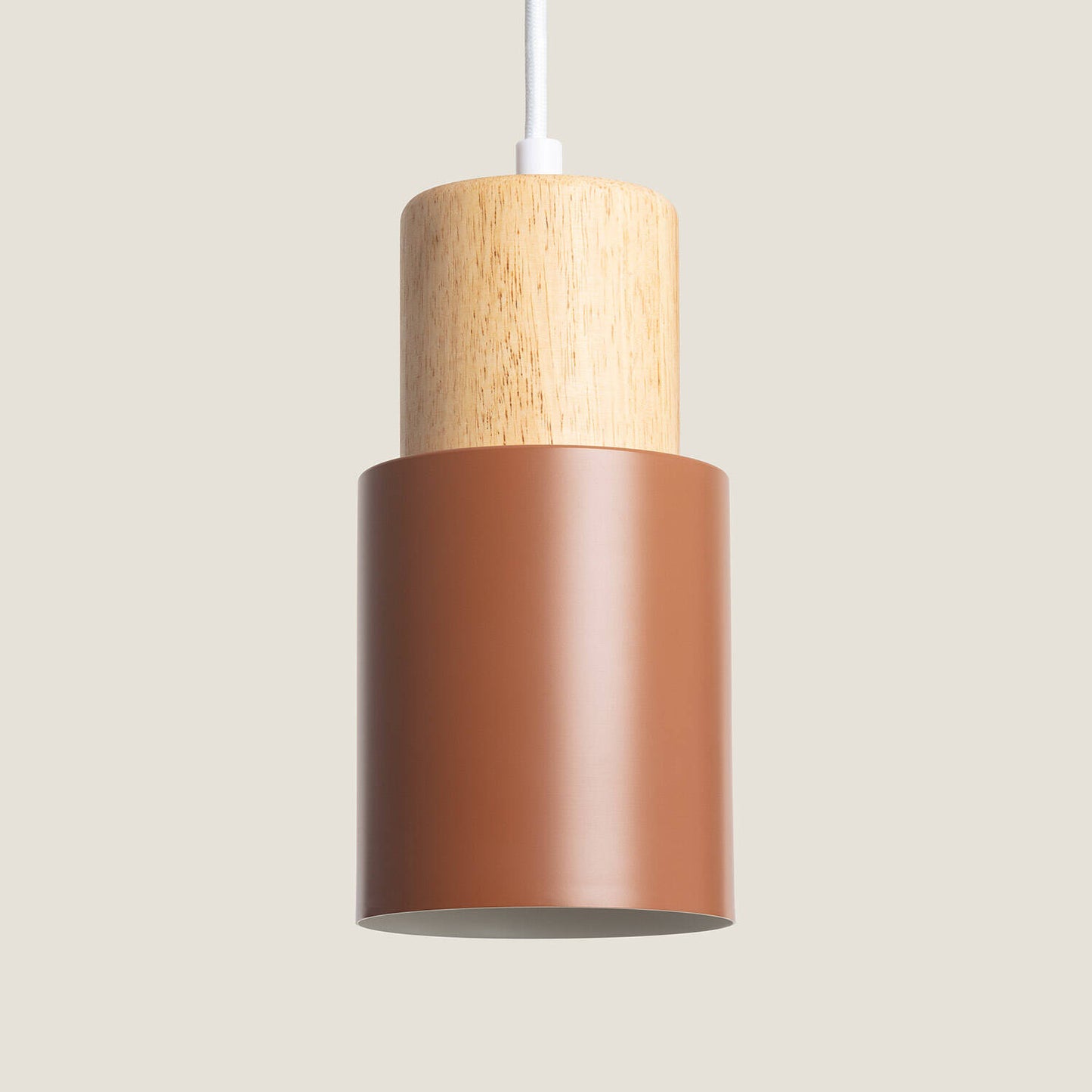 Lámpara Colgante Aluminio y Madera Kidonge