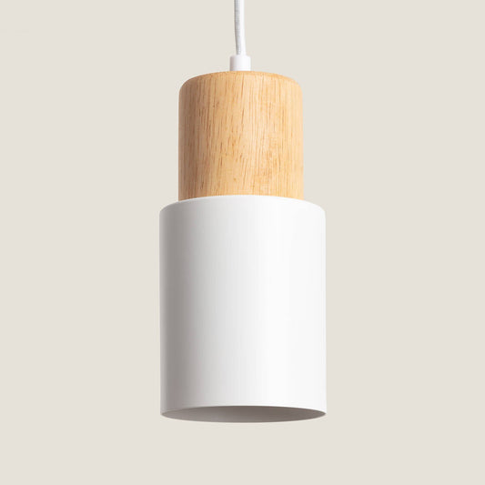 Lámpara Colgante Aluminio y Madera Kidonge