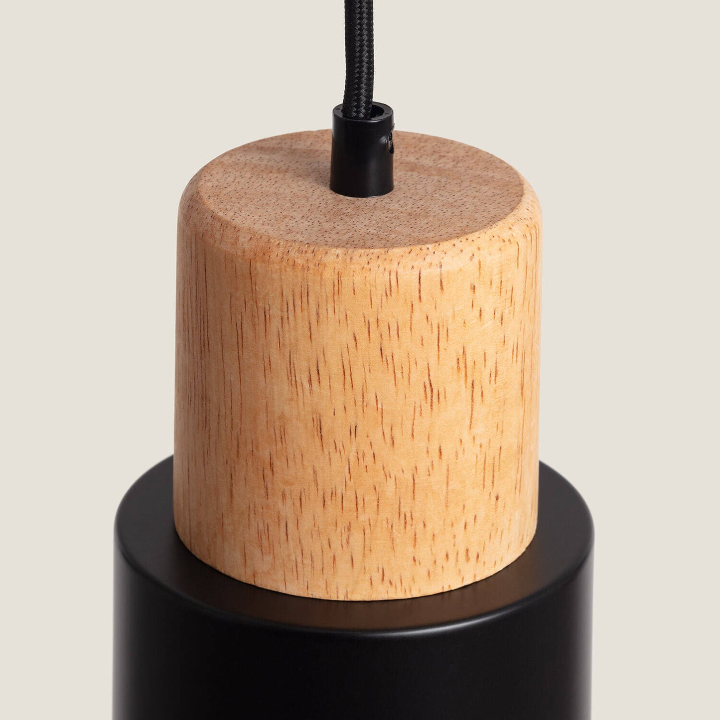 Lámpara Colgante Aluminio y Madera Kidonge